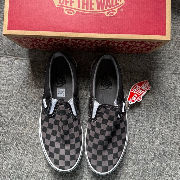 Vans Classic Slip-On Black and Grey Checkerboard 9 Women / 7.5 Men NIB - Picture 2 of 7